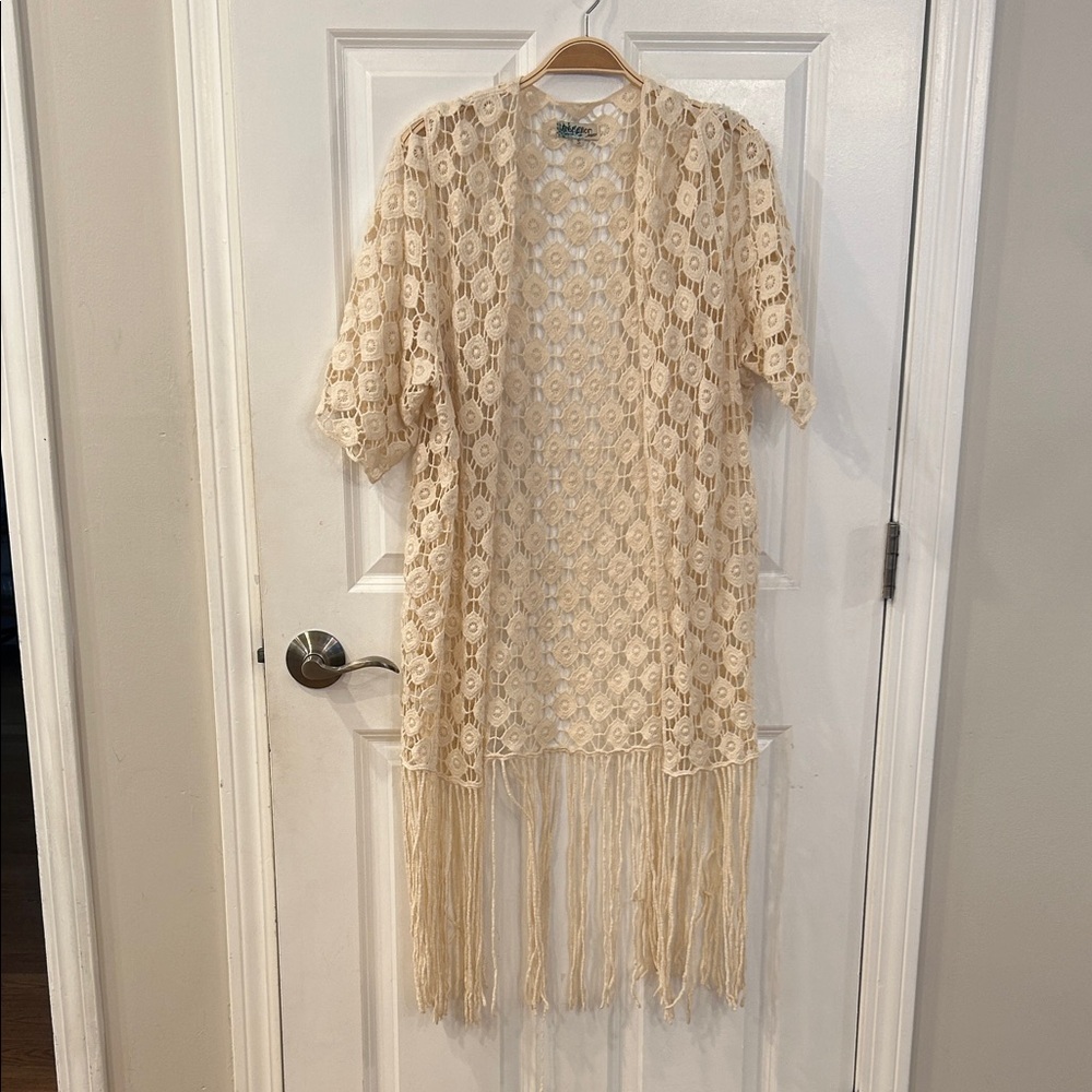 Rebellion Cream Lace Fringe Cover-Up